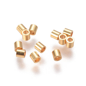 Rohrförmige Metallperlen, Vergoldet Stahl, 2x2mm, (20 Stk.) - Uniq Perler - 667395