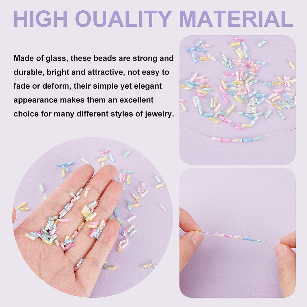 Rørformet Og Tvistet Perler – (6x2mm) 1560 stk - Uniq Perler - 503862