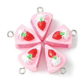 Rosa Kake Anheng, 19x13mm, 5 stk - Uniq Perler - 280628
