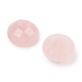 Rosa Kvarts Cabochon - Rund, Facetteret (16x6mm) 1 Stk - Uniq Perler - 115424