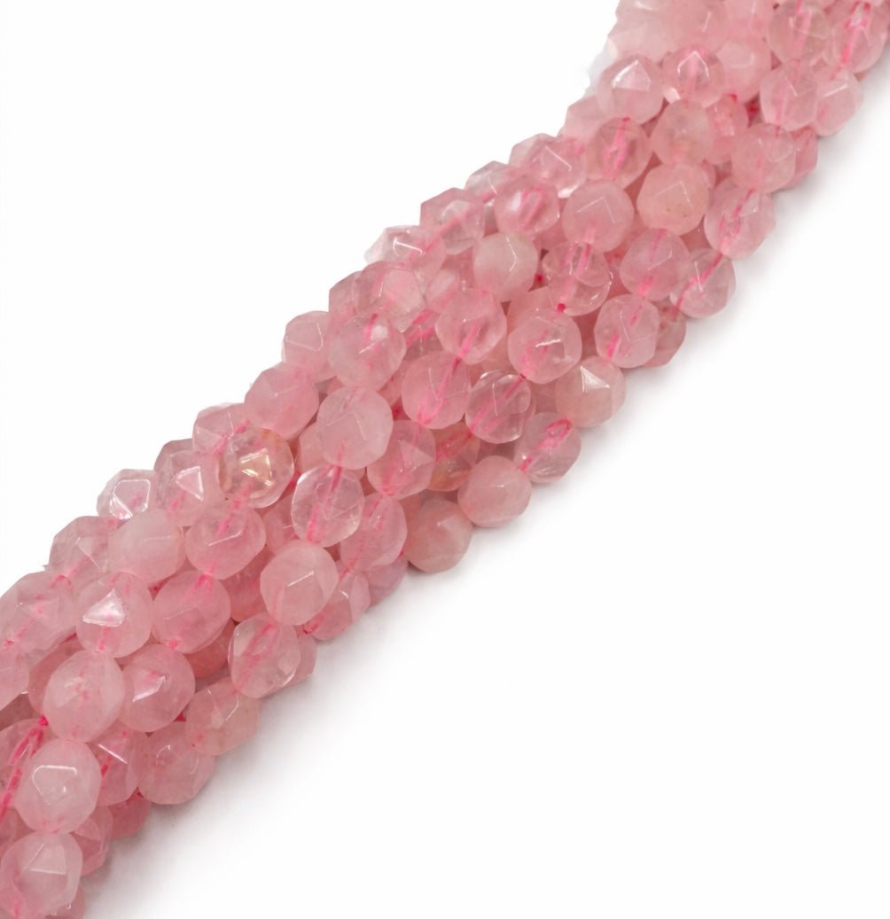 Rosa Kvarts Perler – Star Cut (10mm) - Uniq Perler - 117970