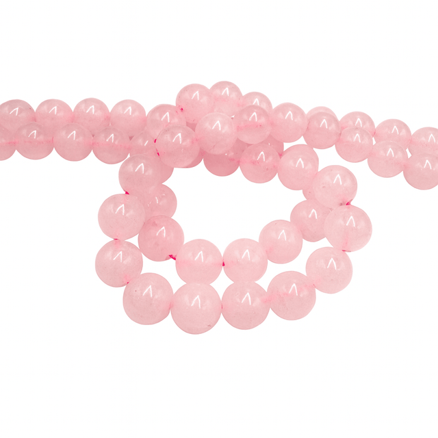 Rosa kvarts Runde (12mm) - Uniq Perler - 