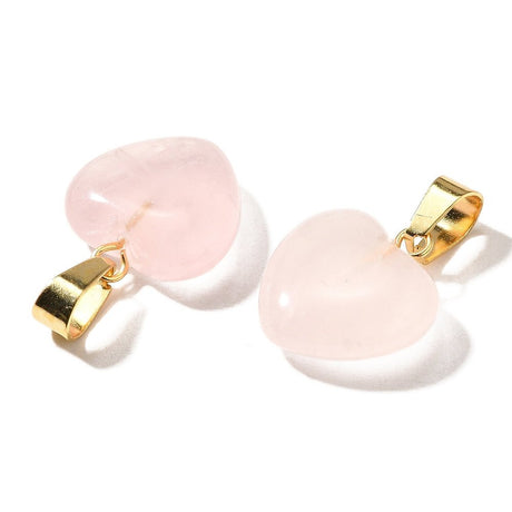 Rosa Kvarts Vedhæng – Messing,(18x15mm) - Uniq Perler - 