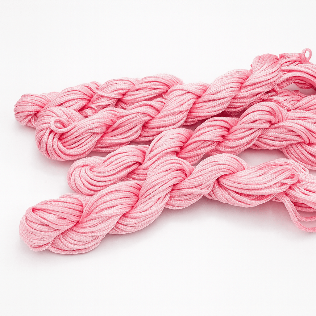 Rosa nylon tråd, 2mm (ca 13 meter.) - Uniq Perler - 115302