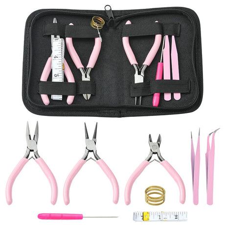 Rosa Værktøjssæt I Etui Til Opbevaring - Uniq Perler - 173734