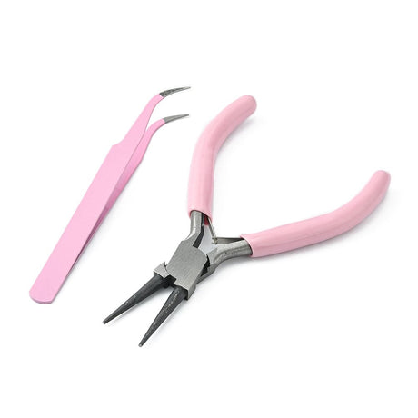 Rosa Værktøjssæt I Etui Til Opbevaring - Uniq Perler - 173734