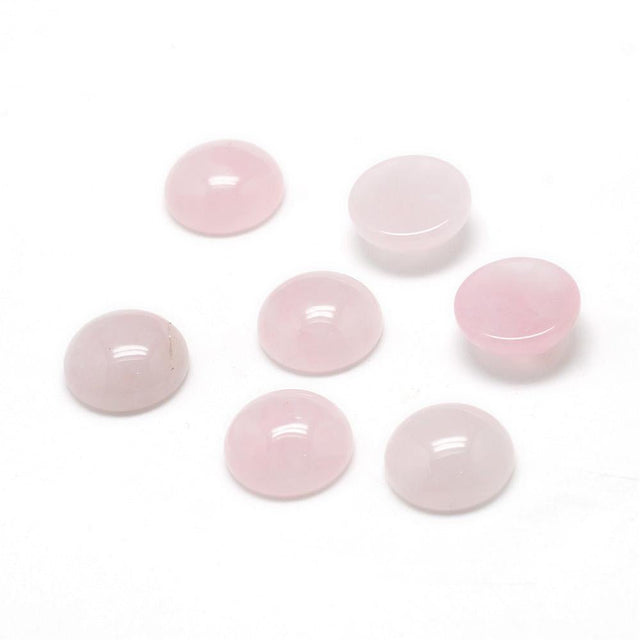 Rosakvarts Cabochons – Halvrund (12x5mm) 6 stk - Uniq Perler - 