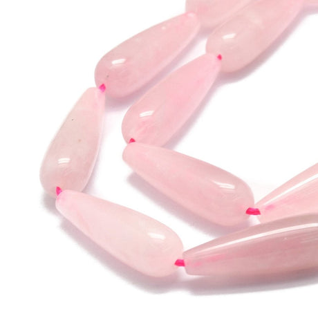 Rosakvarts Dråber, 30x10mm - Uniq Perler - 112901