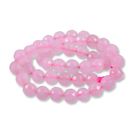Rosakvarts – Facetteret, Rund (10mm) - Uniq Perler - 112628