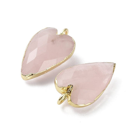 Rosakvarts Hjerte Vedhæng,(22x13x7,5mm) - Uniq Perler - 112315