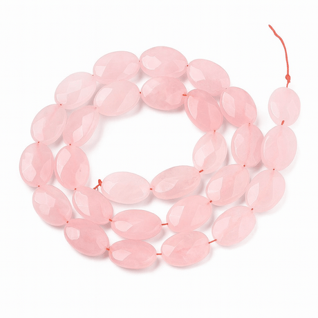 Rosakvarts – Oval, Facetteret (14x10mm) - Uniq Perler - 115756