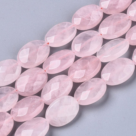 Rosakvarts – Oval, Facetteret (14x10mm) - Uniq Perler - 115756
