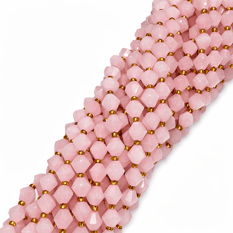 Rosakvarts Perler – Bicones (8mm) - Uniq Perler - 118236