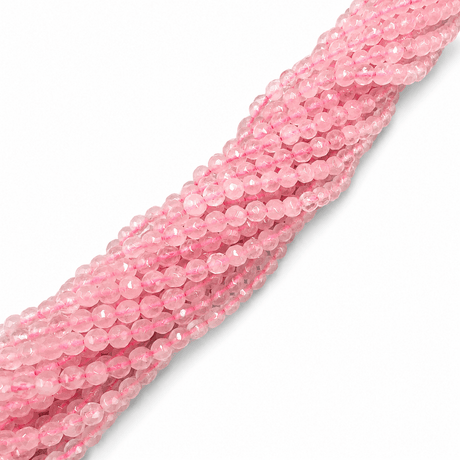 Rosakvarts Perler – Rosa, Facetterede (4mm) - Uniq Perler - 123680