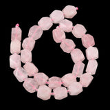 Rosakvarts Perler – Rosa, Facetterede Nuggets (11,5~12,5x9~13x9~12mm) - Uniq Perler - 123856