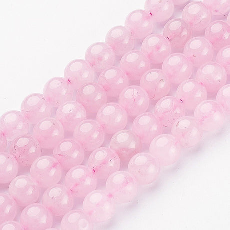 Rosakvarts Perler – Rosa, Runde (8mm) 6 stk. - Uniq Perler - 124704