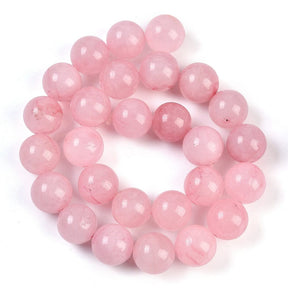 Rosa kvarts – Rund (12mm) - Uniq Perler - 778847