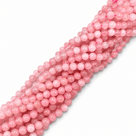 Rosakvarts – Runde (6mm) - Uniq Perler - 8753258