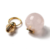 Rosakvarts Vedhæng/Parfume Flaske Med Forgyldt Top - Uniq Perler - 0000014889165