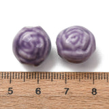 Rosenformede Porcelænsperler – Lilla (14mm) 6 stk. - Uniq Perler - 122832