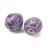Rosenformede Porcelænsperler – Lilla (14mm) 6 stk. - Uniq Perler - 122832