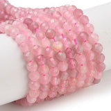 Rosenkvarts Rund – Facetteret AA (4–4.5mm) - Uniq Perler - 117599