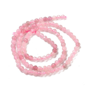 Rosenkvarts Rund – Facetteret AA (4–4.5mm) - Uniq Perler - 117599
