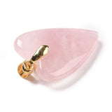 Rosenkvarts Vedhæng – Hjerte Langtidsholbar Forgyldt Messing (32 - 34mm) - Uniq Perler - 117282