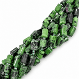 Rubin I Zoisit Perler – Tøndeformet (14x8mm) - Uniq Perler - 111628