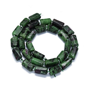 Ruby in Zoisite Beads – Barrel-shaped (14x8mm) - Uniq Perler - 111628