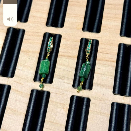 Rubin I Zoisit Perler – Tøndeformet (14x8mm) - Uniq Perler - 111628