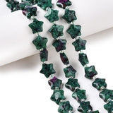 Rubin i Zoisit – Stjerneformet, Facetteret Natursten (9x11mm) - Uniq Perler - 98998291