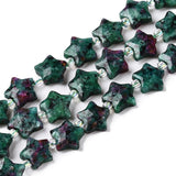 Rubin i Zoisit – Stjerneformet, Facetteret Natursten (9x11mm) - Uniq Perler - 98998291