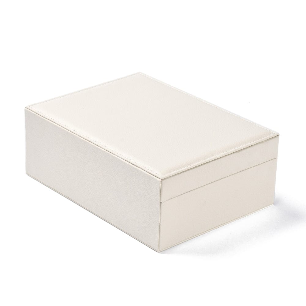 Rummeligt Hvidt Smykkeskrin med Dobbelt Lag (23x17,5x8,5cm) - Uniq Perler - 629083