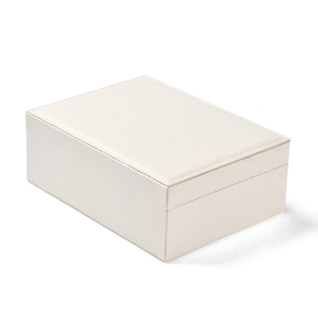 Rummeligt Hvidt Smykkeskrin med Dobbelt Lag (23x17,5x8,5cm) - Uniq Perler - 629083