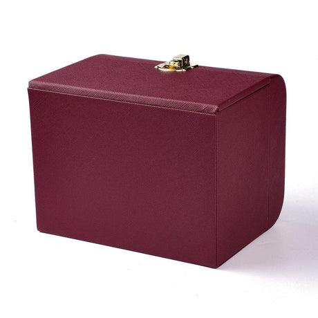 Rummeligt Smykkeskrin med Spejl og Skuffer - Bordeaux (15x12,5x12,5cm) - Uniq Perler - 0000014483