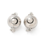 Rund Box Lås, Platin Farvet, 12x9mm - Uniq Perler - 114281