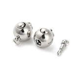 Rund Box Lås, Platin Farvet, 12x9mm - Uniq Perler - 869849