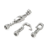 Rund Foldelås Med Zirkonia – Platinbelagt Messing (32mm) - Uniq Perler - 123029