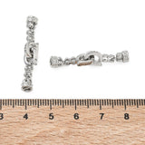 Rund Foldelås Med Zirkonia – Platinbelagt Messing (32mm) - Uniq Perler - 123029