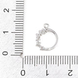 Rund Ring Vedhæng – Platinbelagt Messing Med Zirkonia (12x10x2mm) - Uniq Perler - 119106