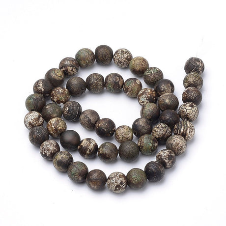 Runde Agat perler – Kokos Brun(8~8,5mm) - Uniq Perler - 