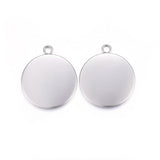 Runde Cabochon Vedhæng i Vandfast Stål – (25mm) 6 stk - Uniq Perler - 