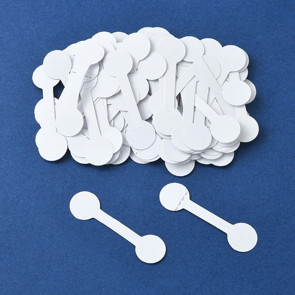 Runde Klistermærker/Prismærker – Hvid (5x1.4x0.02cm) 100 stk - Uniq Perler - 