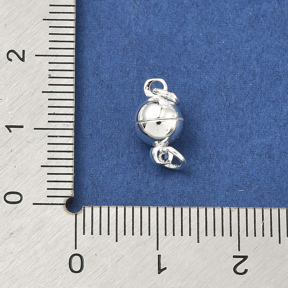 Runde Magnetlåse – Langtidsholdbar Forsølvet Messing (11x6x6mm) - Uniq Perler - 119086