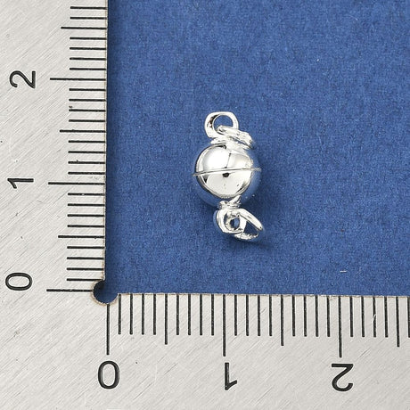 Runde Magnetlåse – Langtidsholdbar Forsølvet Messing (11x6x6mm) - Uniq Perler - 119086