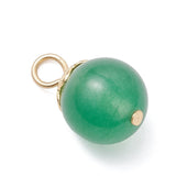 Runde Naturstens Vedhæng – Forgyldt Stål (14x8mm) 21 stk - Uniq Perler - 