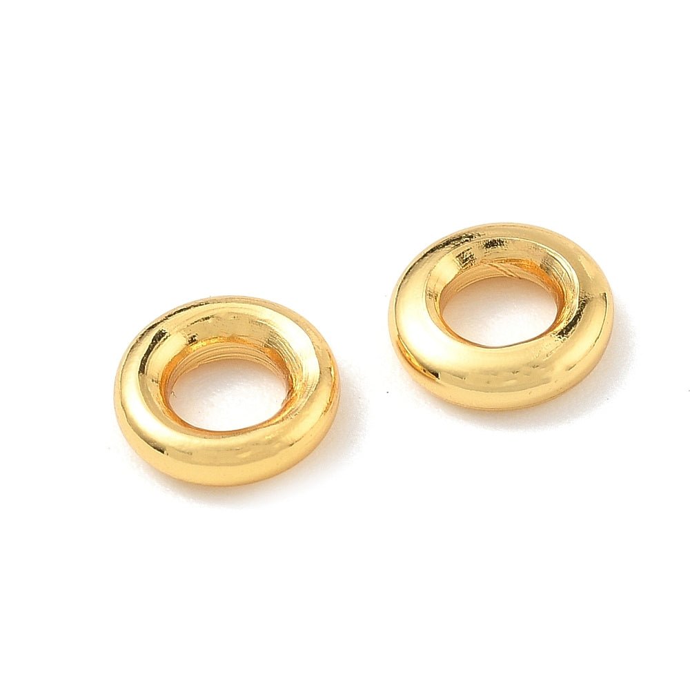 Runde Øskner – 24K Langtidsholdbar Forgyldt Messing (6x2mm) 6 Stk - Uniq Perler - 119073