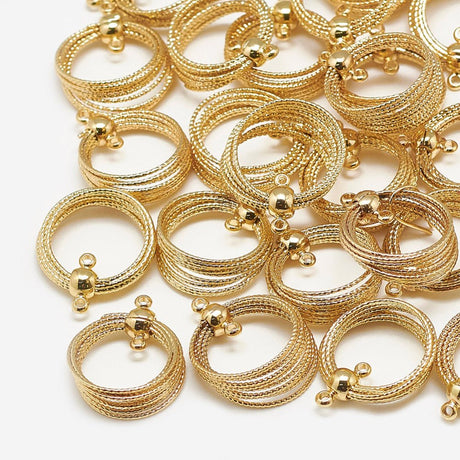 Runde Vedhæng – 18K Forgyldt Messing (19x16x5,5mm) - Uniq Perler - 123079