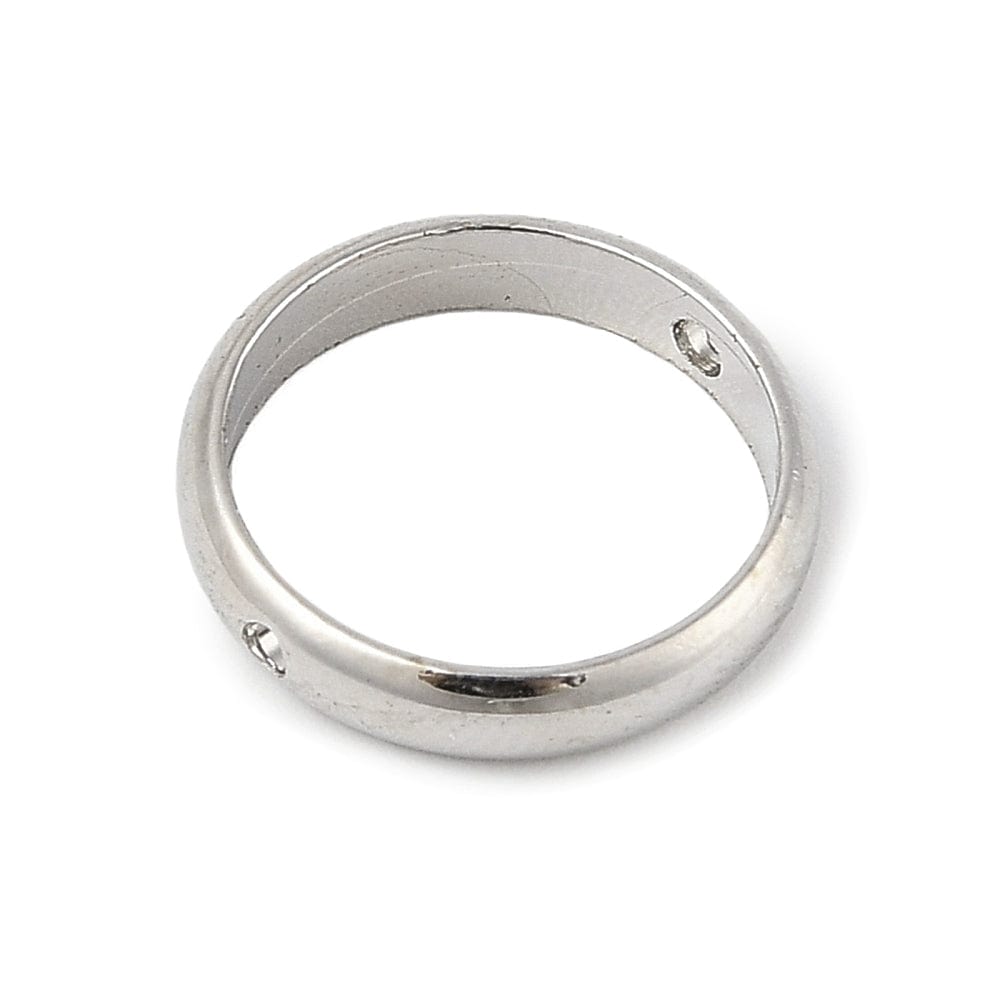 Rundt Mellemled – Langtidsholdbar Platin Farvet (11,5x2,5mm) 6 Stk - Uniq Perler - 539841